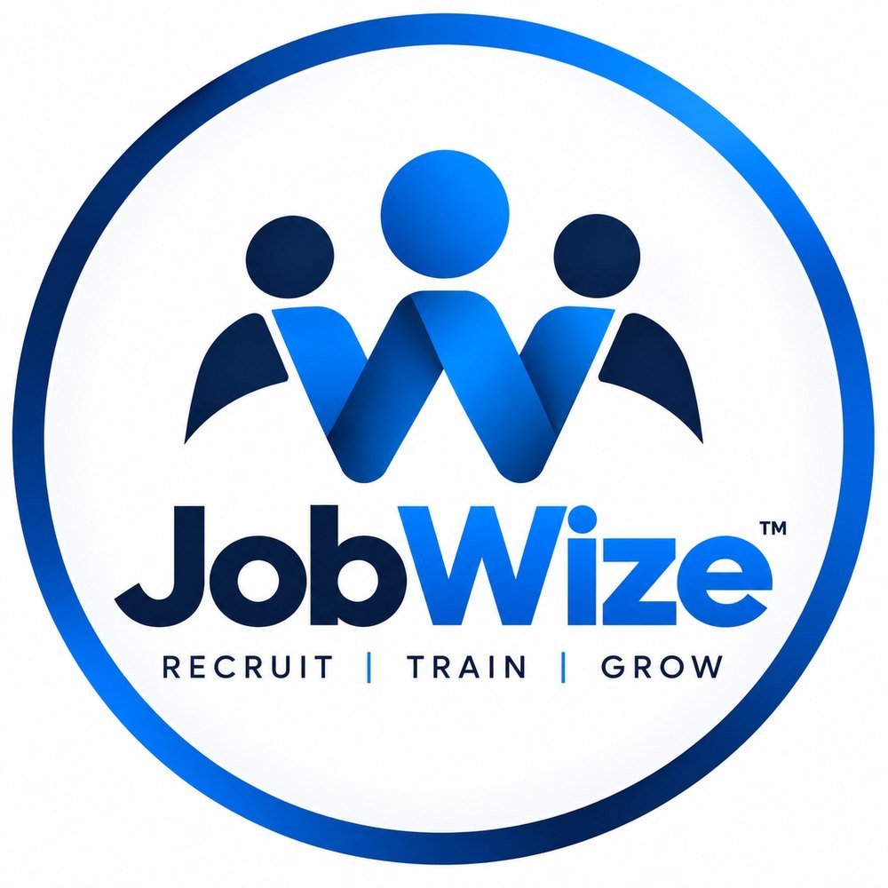 JobWize logo with Recruit, Train, Grow tagline