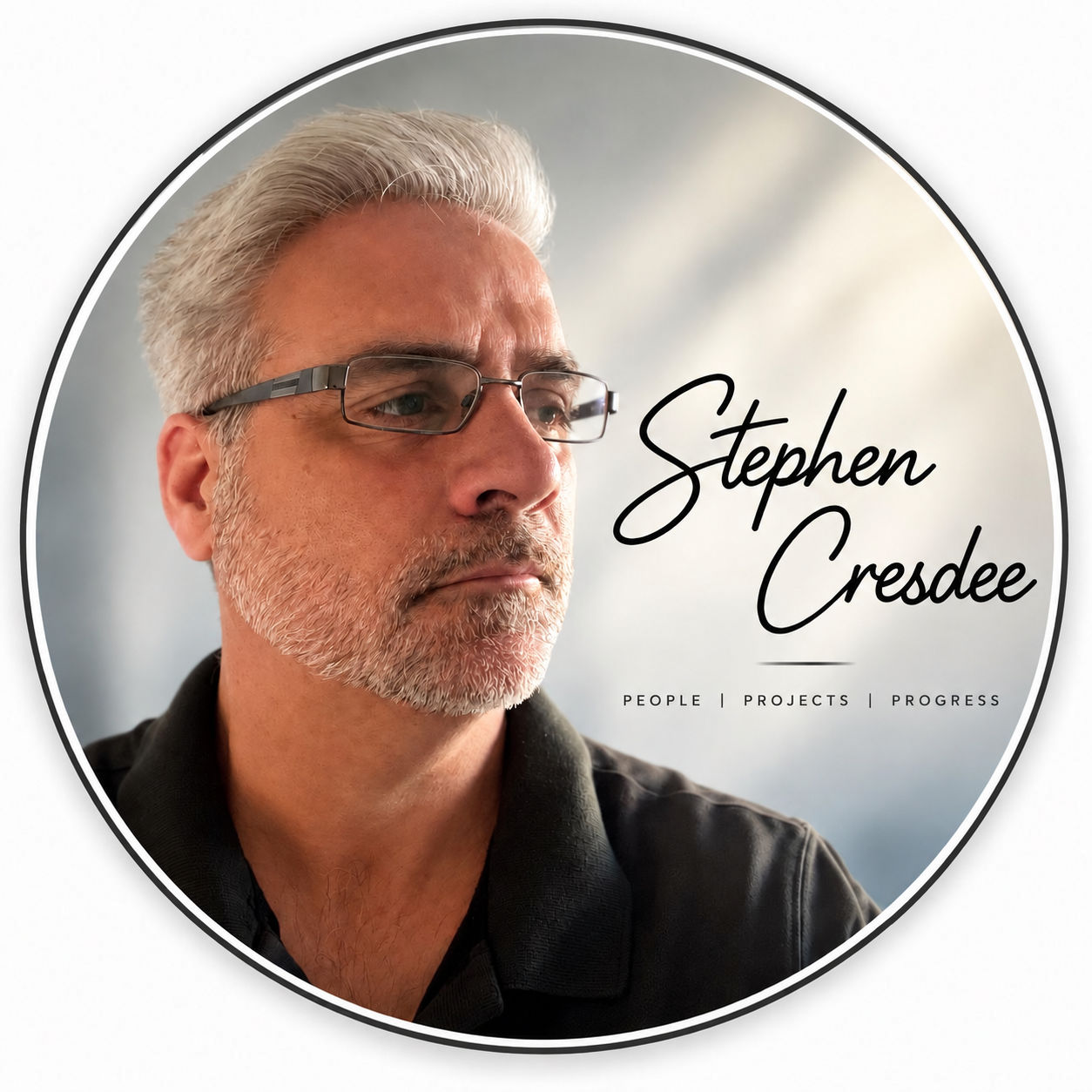 Portrait of Stephen Cresdee with his name
